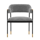 Manhattan Comfort Lia 24.8" Modern Chenille Upholstered Dining Armchair - Grey-Modern Dining Chair for Dining Room and Task Chair Usage