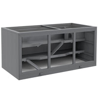 PawHut Wooden Hamster Cage Rat Cage with Slide & Tray - Grey-A great living home and exercise area combined in it