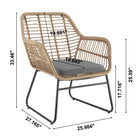 Manhattan Comfort Antibes Modern Patio 4-Person Conversation 4-Piece Set with Coffee Table - Tan/Grey-Removeable Cushions with Zipper. Made of High Quality Water Proof Fabric. Washable Fabric