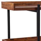 Flash Furniture Mayfair Rustic Wood Grain Finish Storage Shelf with Black Metal Frame-Black Powder Coated Frame Finish