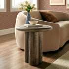 Modway Tori 20" Indoor/Outdoor Round Side Table - Weathered Walnut-Three-Pillar Pedestal Base