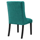 Modway Baronet Button Tufted Fabric Dining Chair - Teal-Chair Weight Capacity: 500 lbs