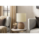 Monarch Specialties 15" H Contemporary Table Lamp - Brown Resin / Beige Shade-The soft beige shade provides a warm glow, effortlessly brightening your living room, bedroom, or office for an inviting ambiance
