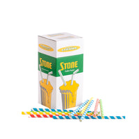 Stone Straw 8" Paper Drinking Straws - Assorted Colours - 400 Pack-Eco-Friendly 