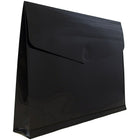 JAM Paper Plastic Envelopes with VELCRO Brand Closure, 2 Expansion, Letter Booklet, 9.75 x 13, Black Poly, 12 Pack (218V2BL)-Opening: booklet