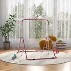 Qaba Kids Folding Expandable Horizontal Kip Gymnastics Bar - Pink-Prevents floor damage 