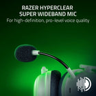 Razer Blackshark V2 Pro (Xbox Licensed) Wireless Esports Headset for XBSX - White-Razer hyperclear super wideband mic: High-definition, Pro-level Voice Quality. By covering a wider frequency range of sound, our next-gen detachable mic captures and transmits a tremendous amount of detail in your voice. With this wireless gaming headset for Xbox or PS5, every shotcall to your team will sound clear, rich, and natural