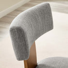 Modway Nalani Fabric Upholstered Dining Chairs - Heathered Weave Wheat/Deep Brown - 2 Pack-Assembly Required