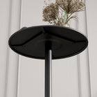 HOMCOM Round Bar Table with Steel Frame for 2 - Black-Colour: Black