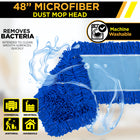 Gritt Commercial Microfiber Looped Dust Mop Pad Head - 48" x 5" - Blue - 3 Pack-Quickly and easily attracts and whisks away dust
