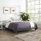 Modway Helen Fabric Queen Bed Frame with Round Splayed Legs - Grey-Upholstered in Polyester