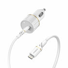 Otterbox Fast Charge Car Charger USB-C with Lightning Cable - 3.3 ft - White-Get up to 37% charge to your smartphone in 30 minutes*