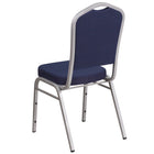 Flash Furniture HERCULES Series Crown Back Stacking Banquet Chair in Navy Fabric - Silver Frame-Crown Back Design