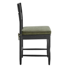 Modway Jax Oak Wood Dining Chair With Wavy Razor Back and Cushion - Black Sage-Armless Design