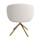 Nicer Interior Boucle Swivel Chair - White-Curved backrest and rounded seat for sculptural comfort