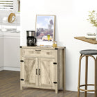 HOMCOM 29.9" L Sideboard Buffet Cabinet - Brown-Can be placed in your kitchen, dining room, living room, or entryway