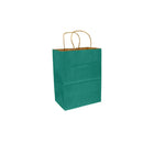 Eddie's 100% Recycled Kraft Shopper Paper Bag - 8" L x 4-3/4" W x 10-1/4" D - Aqua Teal - 250 Pack-8" x 4-3/4" x 10-1/4"