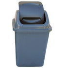 Dura Plus Wastebasket with Lid-Plastic Swing Top Receptacle