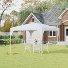Outsunny 10 ft W x 10 ft L Pop Up Canopy with 2 Tier Vented Roof Carrying Bag - White-Eight leak hole are designed for water drain