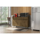 Manhattan Comfort Bradley 53.54" Mid-Century Modern Buffet Stand - Rustic Brown-Beautiful Rustic Brown Door Handle Bar Pulls