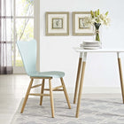 Modway Cascade Wood Dining Chair - Light Blue-Painted Bentwood Waterfall Seat