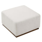 Modway Tilden Large 28" Square Boucle Upholstered Ottoman - Cloud/Walnut-Arrives Fully Assembled