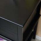 HOMCOM Modern 15.75" Nightstand - Black-Made of MDF board, durable for long-lasting use 
