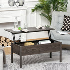 HOMCOM 39" Modern Lift Top Coffee Table with Hidden Storage Compartment - Light Grey-Maximizes storage possibilities in minimal space