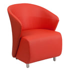 Flash Furniture Leather Curved Barrel Back Lounge Chair - Red-Contemporary Style