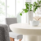 Modway Caspian 40" Round Concrete Dining Table - White-Protective Felt Pad