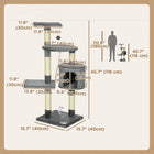 PawHut 46" Multi Level Activity Center Cat Tree - Grey-Colour: Grey 
