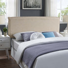 Modway Camille Upholstered Fabric Queen Headboard - Beige-French Seam Stitching