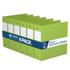 Davis Group Premium Economy Binder - Round Ring - 3" - Lime Green - 6 Pack-3 Ring Binder