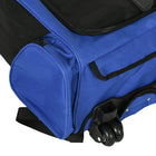 PawHut 2-in-1 Pet Luggage Box Backpack Carrier for Cats/Dogs with Handle & Rolling Wheel - Blue-600D Oxford cloth with PVC water-resistant coating