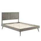 Modway Alana Wood Queen Platform Bed with Splayed Legs - Grey-Queen Platform Bed Frame