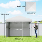 Outsunny 10 ft W x 10 ft L Pop Up Canopy Tent with Removable Sidewalls Carry Bag - White-Equipped with a wheeled bag for easy transport