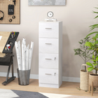 HOMCOM 4 Drawer Lockable Vertical Filing Cabinet - White-Easy-clean melamine coated particleboard construction 