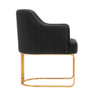 Manhattan Comfort Raya 25.2" Modern Leatherette Upholstered Dining Armchair - Black-Inner Seat Depth: 21.26 in. Seat Height: 20.28 in. Inner Seat Width: 16.54 in