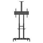 Kanto Rolling TV Cart with Adjustable Shelves for 37" - 86" Screens - Black-Fits most TVs from 55” to 86” up to 200 lb (90.7 kg)