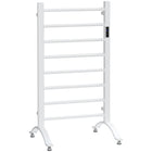 HOMCOM 8-Bar Electric Towel Warmer with Built-in Timer Led Indicators - White-Use it as a wall-mounted or freestanding towel rack for more flexibility