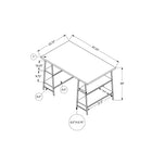 Monarch Specialties 7524 48" Computer Desk - Grey/Black Metal-Product dimensions: 47.25 inches L x 23.75 inches W x 30 inches H
