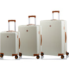 Champs Vintage Muse 3-Piece Luggage Set - Ivory/Tan-Expansion on all cases