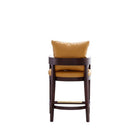 Manhattan Comfort Ritz 22" Mid-Century Modern Faux Leather Upholstered Counter Stool - Camal and Dark Walnut-Delivered to you Fully Assembled! No Assembly Required
