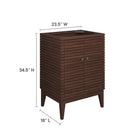 Modway Ledger 24" Wood Bathroom Vanity Cabinet - Walnut-Tapered Legs