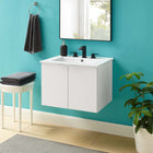 Modway Maybelle 24" Wall-Mount Bathroom Vanity - White-Wall-Mount Design