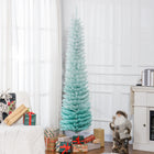 HOMCOM 7' Slim Artificial Christmas Tree - Gradient Blue-Realistic branches give a full and lush look to the tree 