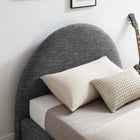 Modway Resort Upholstered Fabric Arched Round Twin Platform Bed - Heathered Weave Slate-Woven Heathered Fabric Upholstery
