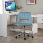 Vinsetto Armless Swivel Computer Desk Chair - Sky Blue-Scallop shape with stitching creates a relaxed, stylish look