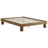 Modway Runa Wood Queen Platform Bed - French Oak-Queen Size Platform Bed