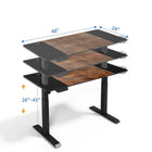 LjubLjana 47" Electric Height Adjustable Sit-Stand Desk - Wood/Black-Powerful Electric Motor - Enjoy a height range of 28" to 45" with this desk's powerful motor and strong legs using telescopic height adjustment, the easy-to-use push button controller features 4 memory pre-sets to save your preferred height